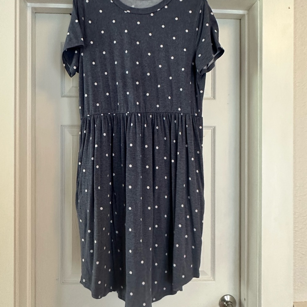 Polka Dot Kids Dress in Gray